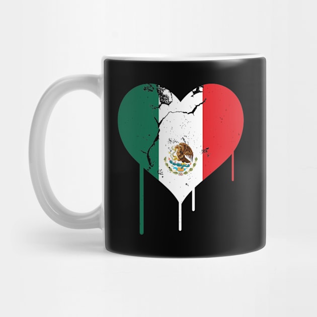 Mexican Pride Heart Flag Love Mexico Proud Immigrant Gift by twizzler3b